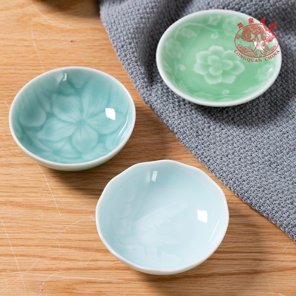 龙泉青瓷 醋碟酱料碟餐厅调味碟厨房酱油碟 陶瓷家用蘸料小盘批发
