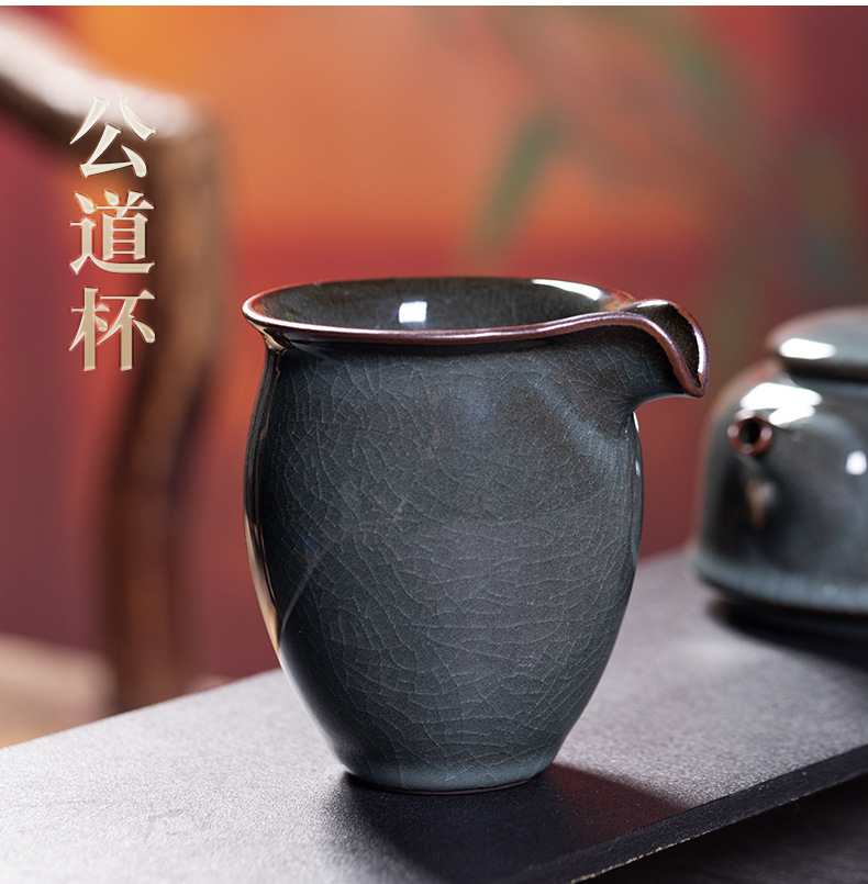 龙泉青瓷功夫茶具套装家用高档陶瓷铁胎手工盖碗泡茶壶礼盒装批发