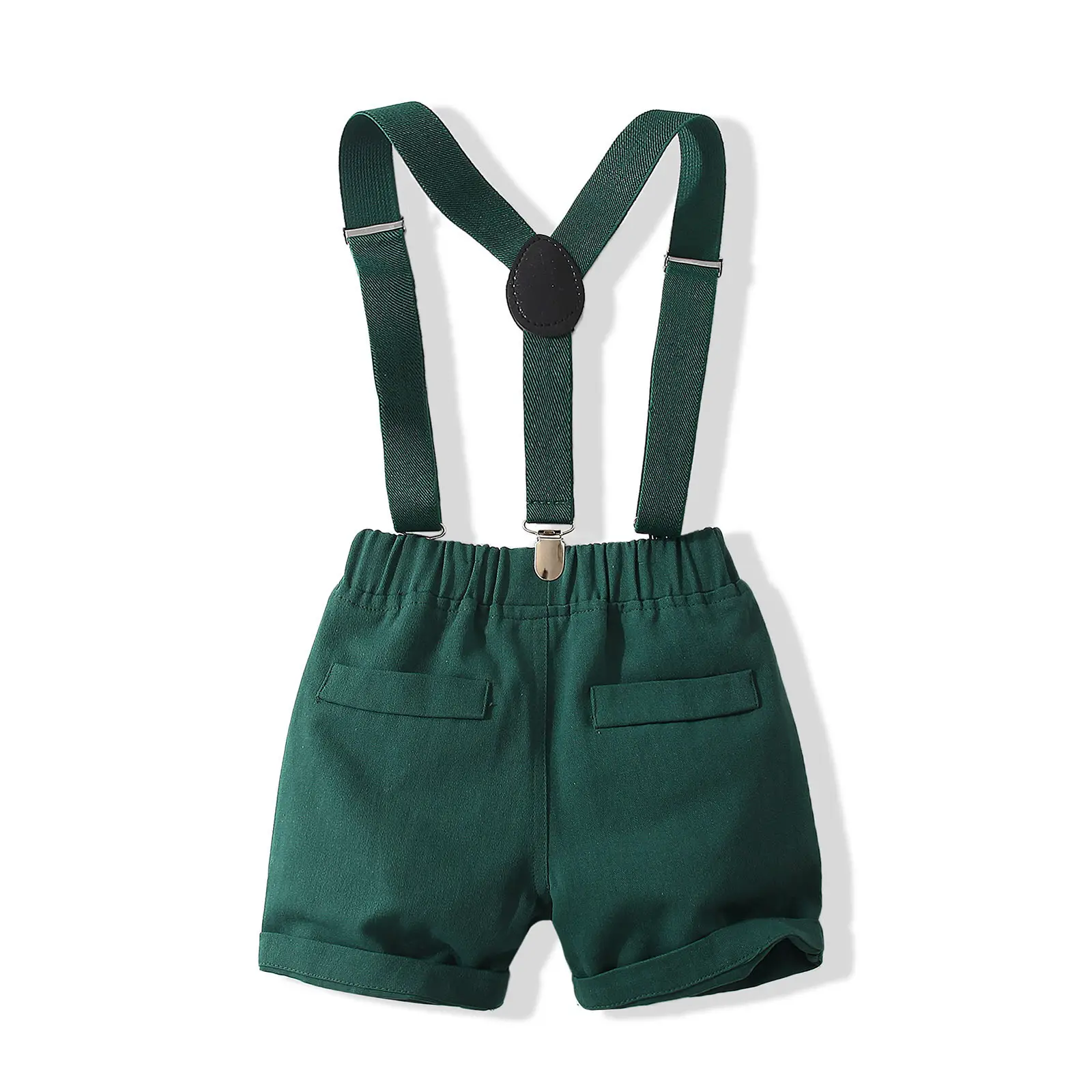 男童英伦绅士套装儿童演出服童装夏季短袖衬衫背带裤多件套批发