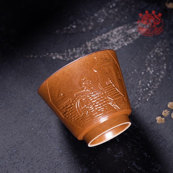 龙泉青瓷 创意柴烧手工主人杯单杯功夫茶杯子 陶瓷个人专用品茗杯