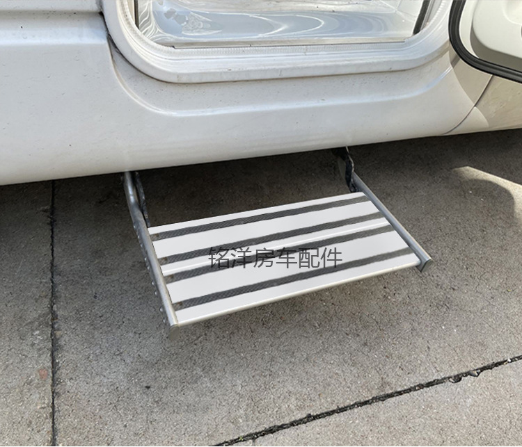 房车折叠踏步拖挂车单层迎宾踏板铝合金手动收缩脚踏双层电动踏步