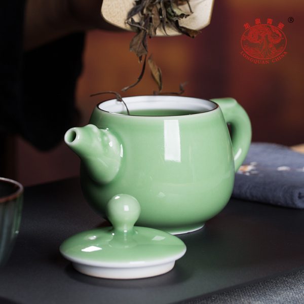 龙泉青瓷 创意中式茶壶手工泡茶壶单壶 陶瓷家用过滤功夫茶具茶壶
