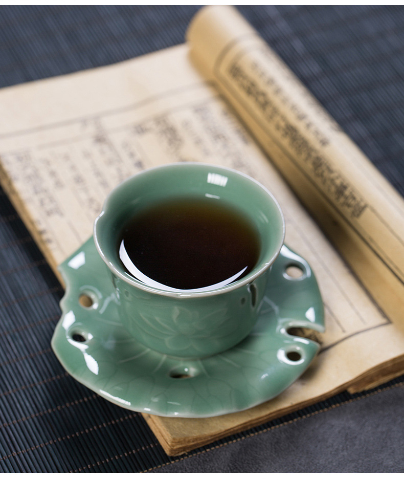 龙泉青瓷 厂家直销纯手工高档主人杯 陶瓷创意功夫茶杯单杯品茗杯