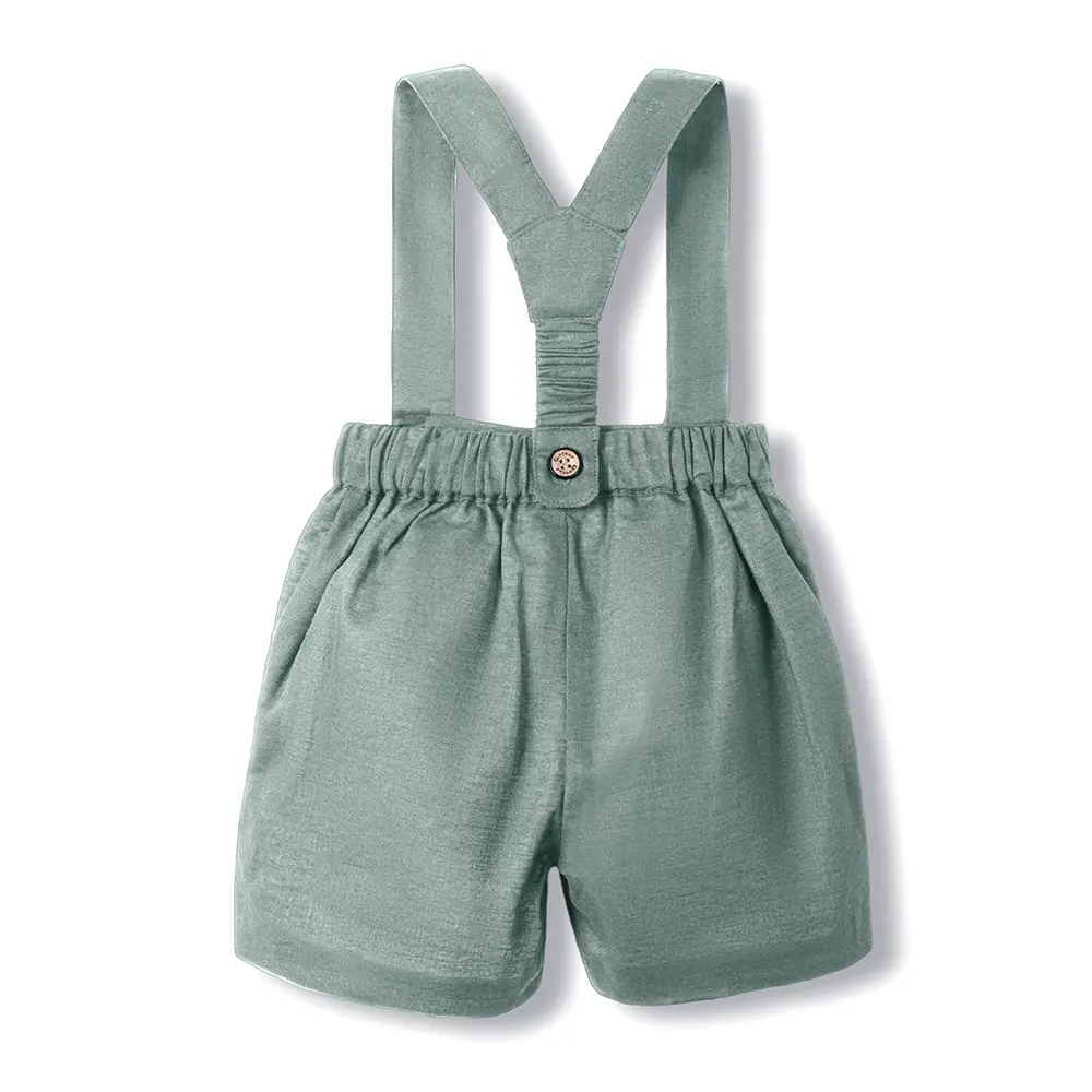 男童短袖背带裤套装夏季中小童幼儿园六一演出服宝宝生日周岁礼服