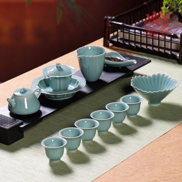 龙泉青瓷功夫茶具套装茶壶茶杯轻奢高档家用陶瓷2024新款泡茶礼盒