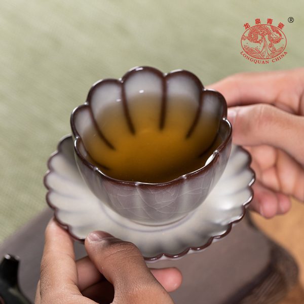 龙泉青瓷 功夫茶杯手工高档主人杯盏 陶瓷品茗杯单个杯家用泡茶杯
