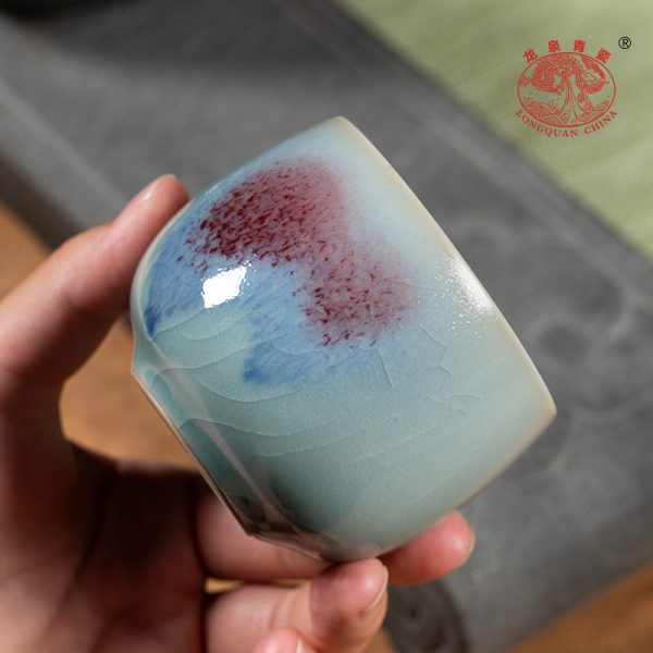 龙泉青瓷 创意手工钧窑主人杯单杯 陶瓷功夫茶具品茗杯大号泡茶碗