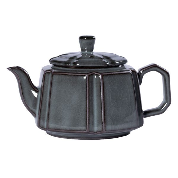 龙泉青瓷 茶壶家用过滤泡茶壶单壶 陶瓷手工铁胎哥窑冰裂功夫茶壶