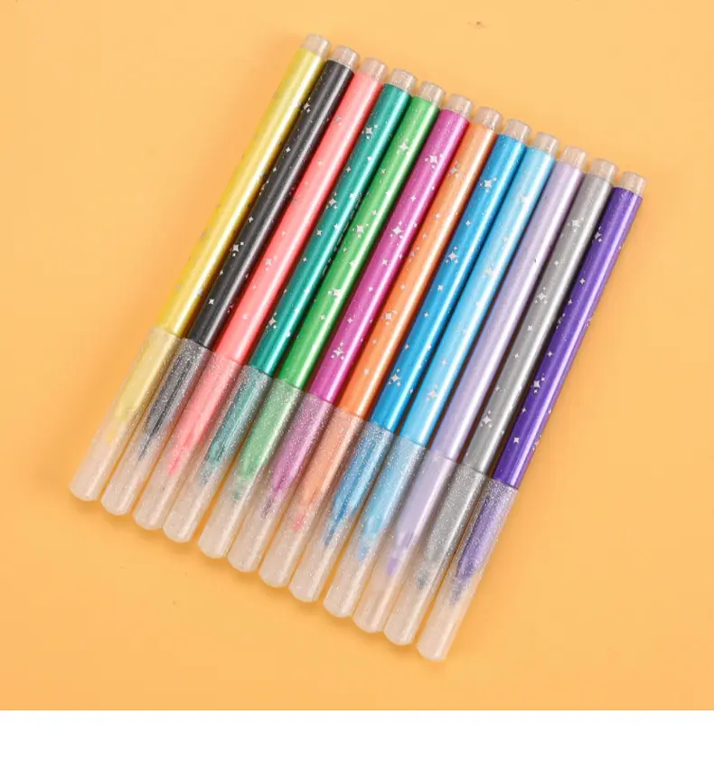 彩色闪光笔啫喱发光亮晶晶流沙银光变色笔记手账的手帐珠光荧光标