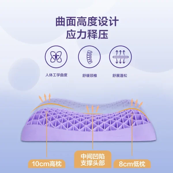 Purple紫色创新高弹无压TPE高弹空气枕蝶形款网格镂空TP空气枕
