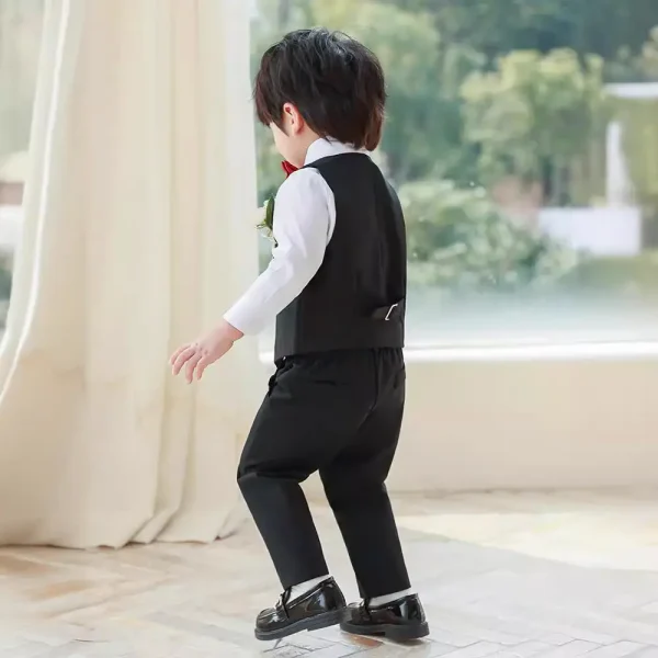 男童西装马甲套装春秋英伦风表演演出服男孩花童生日长袖周岁礼服