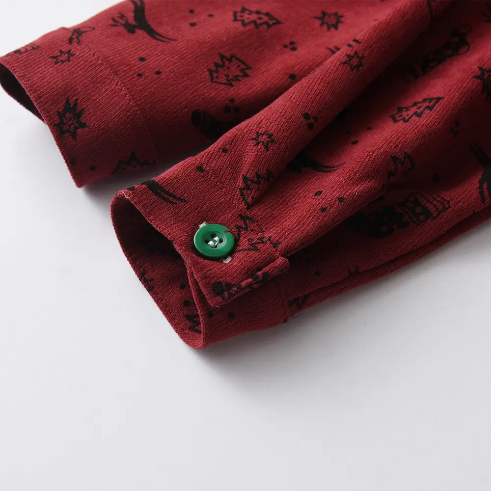 儿童秋装外贸童装圣诞印花长袖衬衫背带裤中大童套装男宝周岁礼服