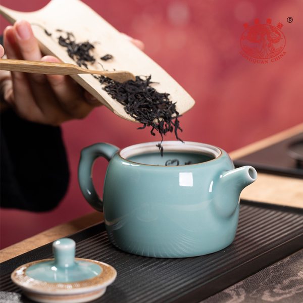 龙泉青瓷 创意手工壶家用过滤泡茶壶 陶瓷中式高档功夫茶具泡茶器