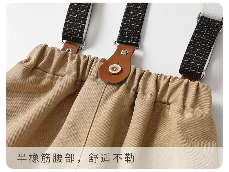 源头工厂外贸童装小孩春秋衣儿童衣服宝宝绅士礼服背带裤男童套装