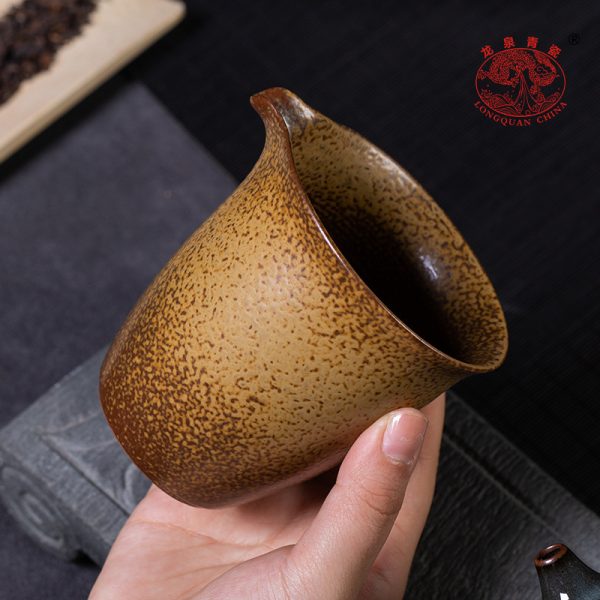 龙泉青瓷 柴烧仿古公道杯家用功夫茶配件 陶瓷手工大号茶海分茶器