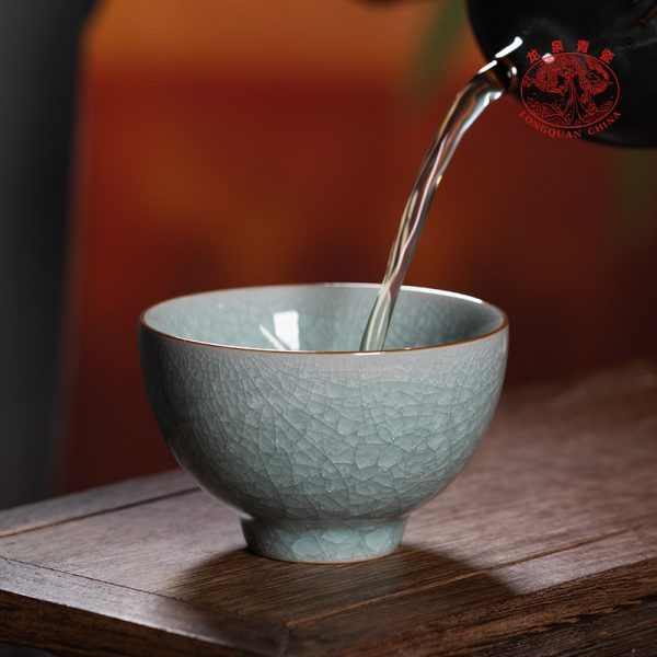 龙泉青瓷 功夫茶杯手工冰裂大号泡茶碗 陶瓷主人杯单杯高档品茗杯