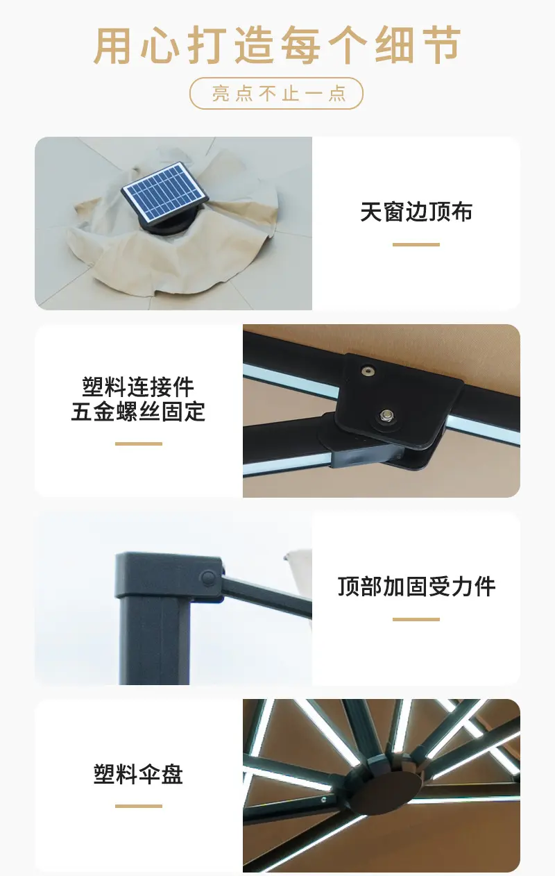 公园室外庭院露营大罗马伞高档休闲咖啡店厅侧立遮阳伞圆形阳台伞