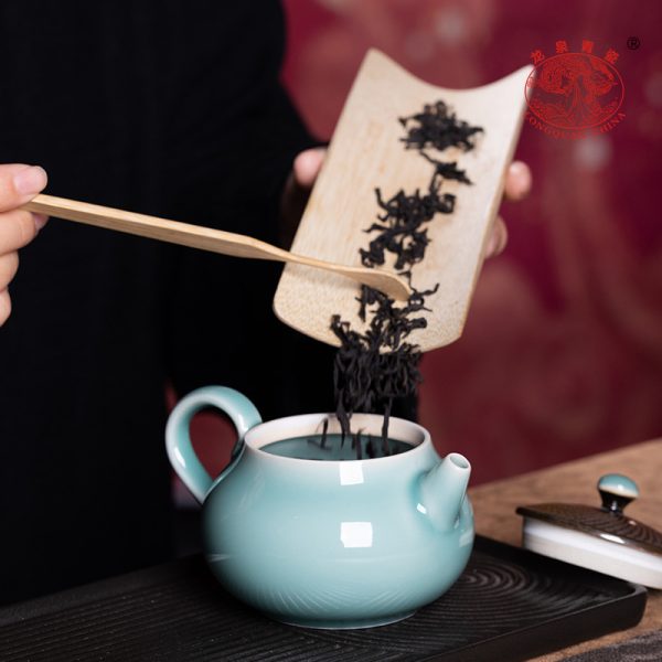 龙泉青瓷 家用创意一壶四杯功夫茶具套装 陶瓷手工跳刀茶壶礼盒装
