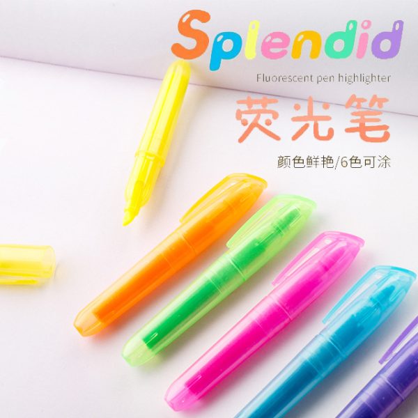 划重点荧光笔定制批发学生用彩色单头荧光笔线标记涂鸦手账记号笔