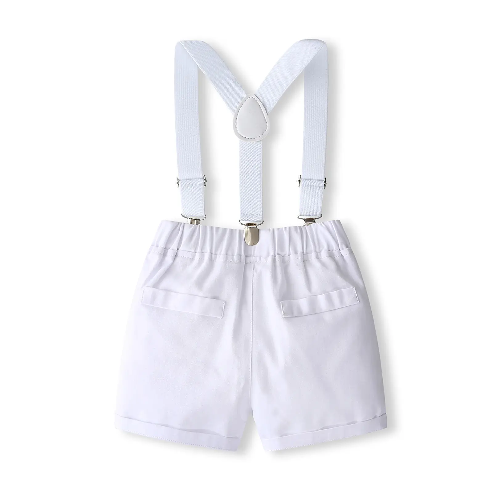 男童英伦绅士套装儿童演出服童装夏季短袖衬衫背带裤多件套批发