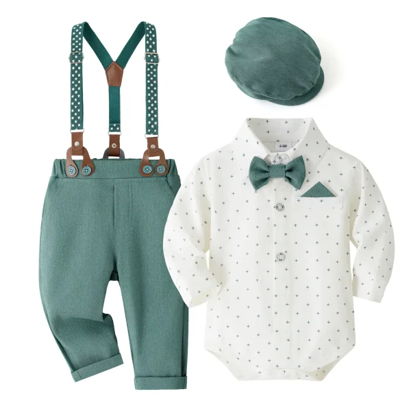 婴幼童绅士礼服套装儿童生日宴会西服宝宝周岁哈衣带帽背带裤衣服