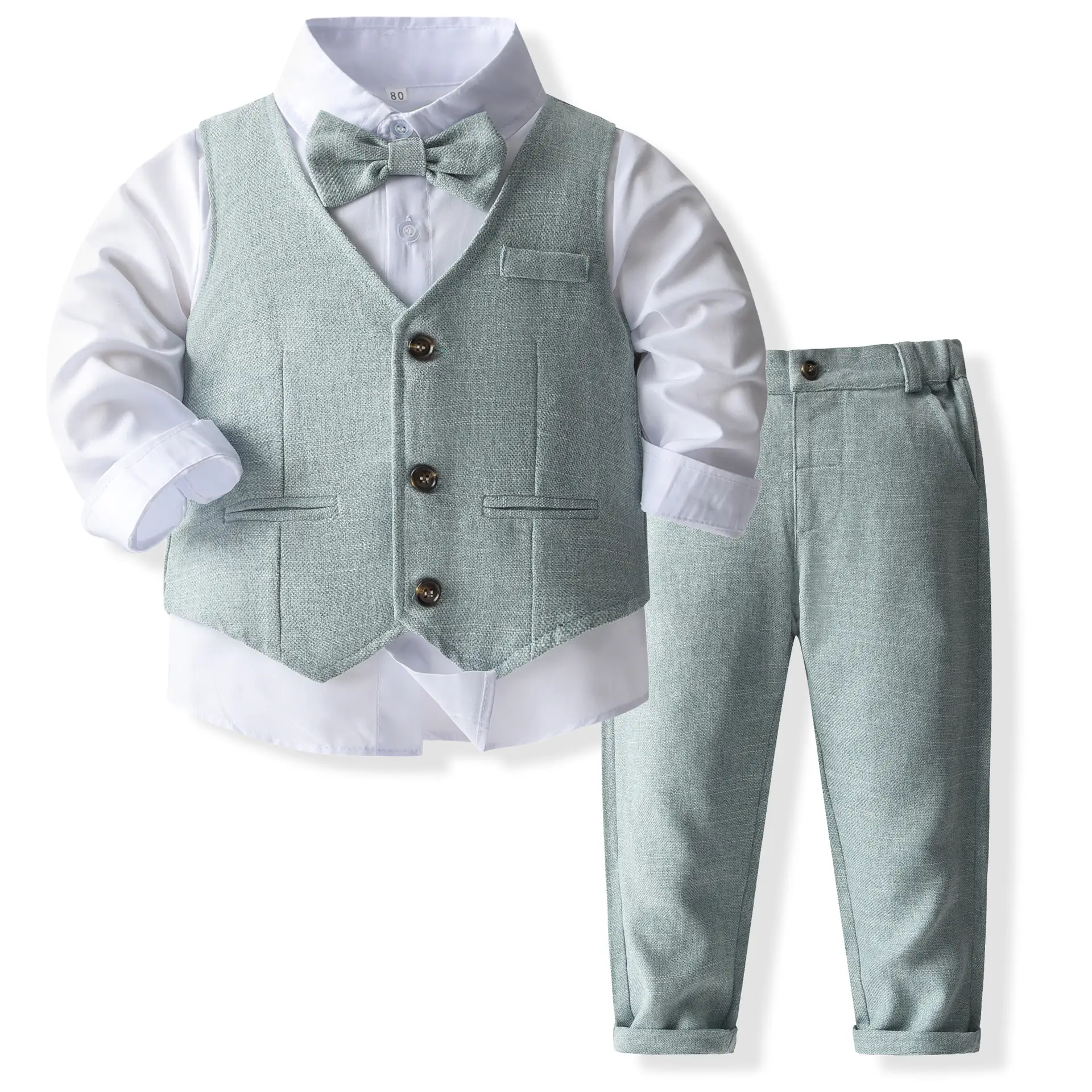男童礼服童装春秋新款儿童衬衫马甲裤子套装宝宝西服婴童衣服服饰