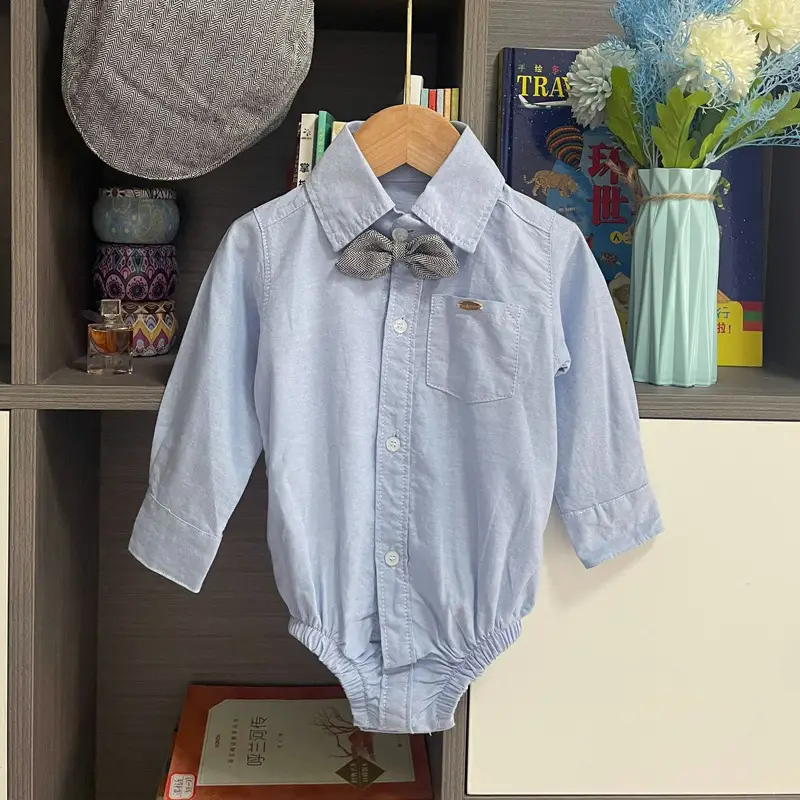 跨境秋季新款男宝宝哈衣棉新生儿蝴蝶结周岁生日摄影服装厂家直销