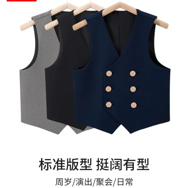 儿童马甲小学生英伦风背心幼儿园园服班服学院风坎肩男女童校服秋