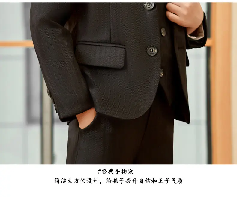 男童礼服外套套装儿童秋冬西服童装婚礼花童主持人西装中大童衣服