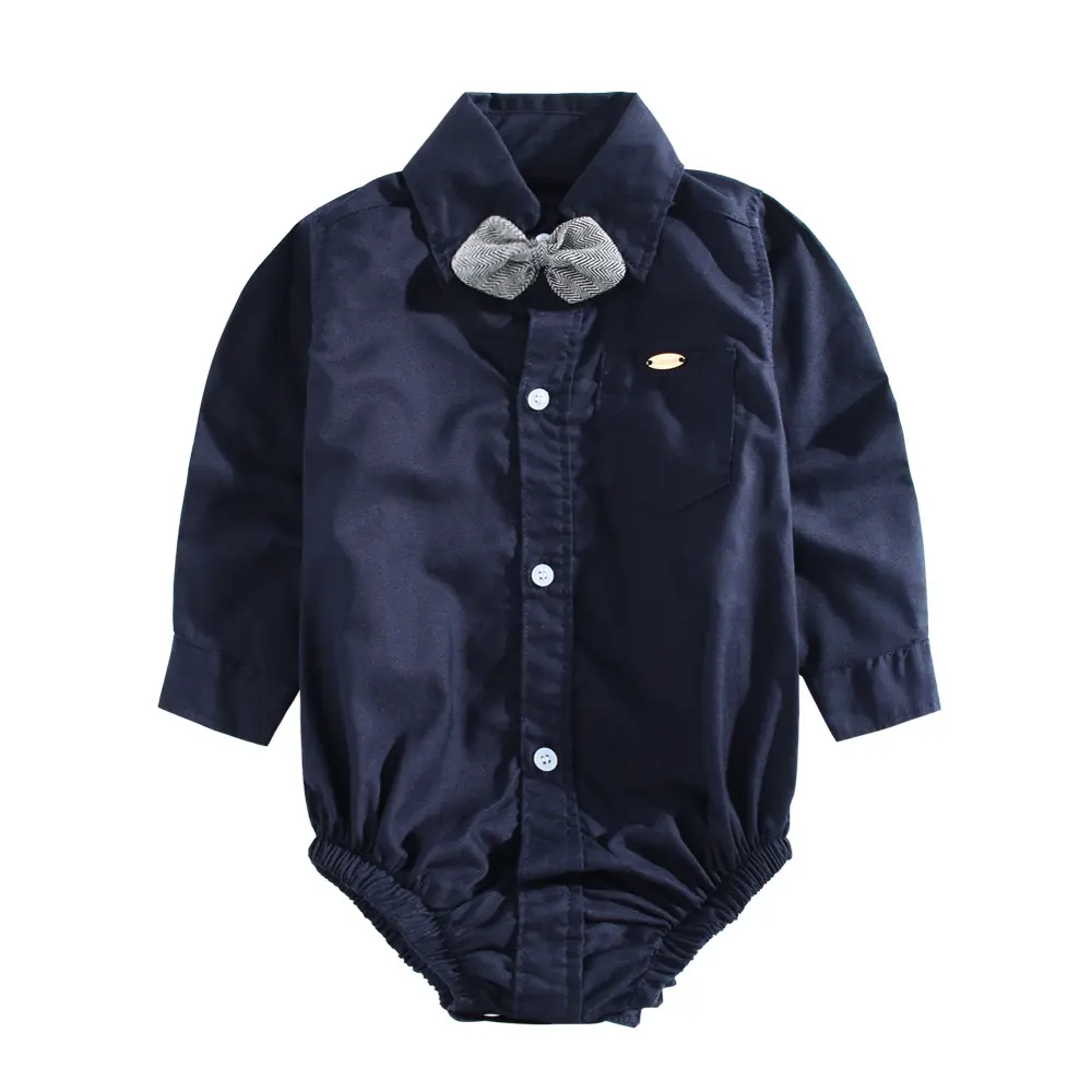 跨境秋季新款男宝宝哈衣棉新生儿蝴蝶结周岁生日摄影服装厂家直销