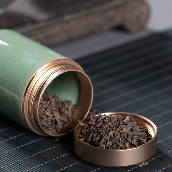 龙泉青瓷 厂家直销小号迷你茶叶罐 陶瓷密封便携茶罐礼盒雕刻代发