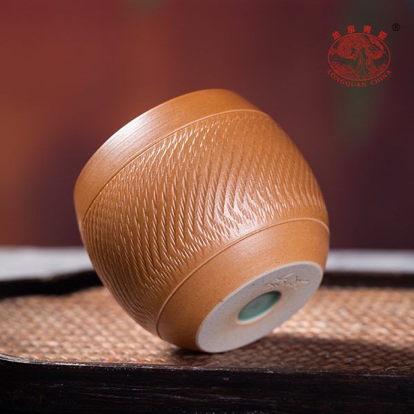 龙泉青瓷 创意家用功夫茶杯纯手工主人杯 陶瓷跳刀鼓型品茗杯茶碗