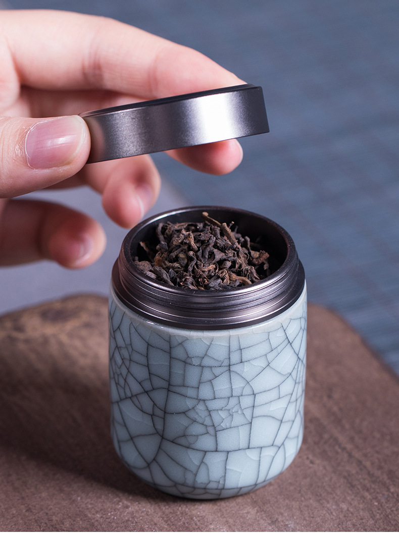 龙泉青瓷 厂家直销小号迷你茶叶罐 陶瓷便携家用旅行小茶罐可LOGO