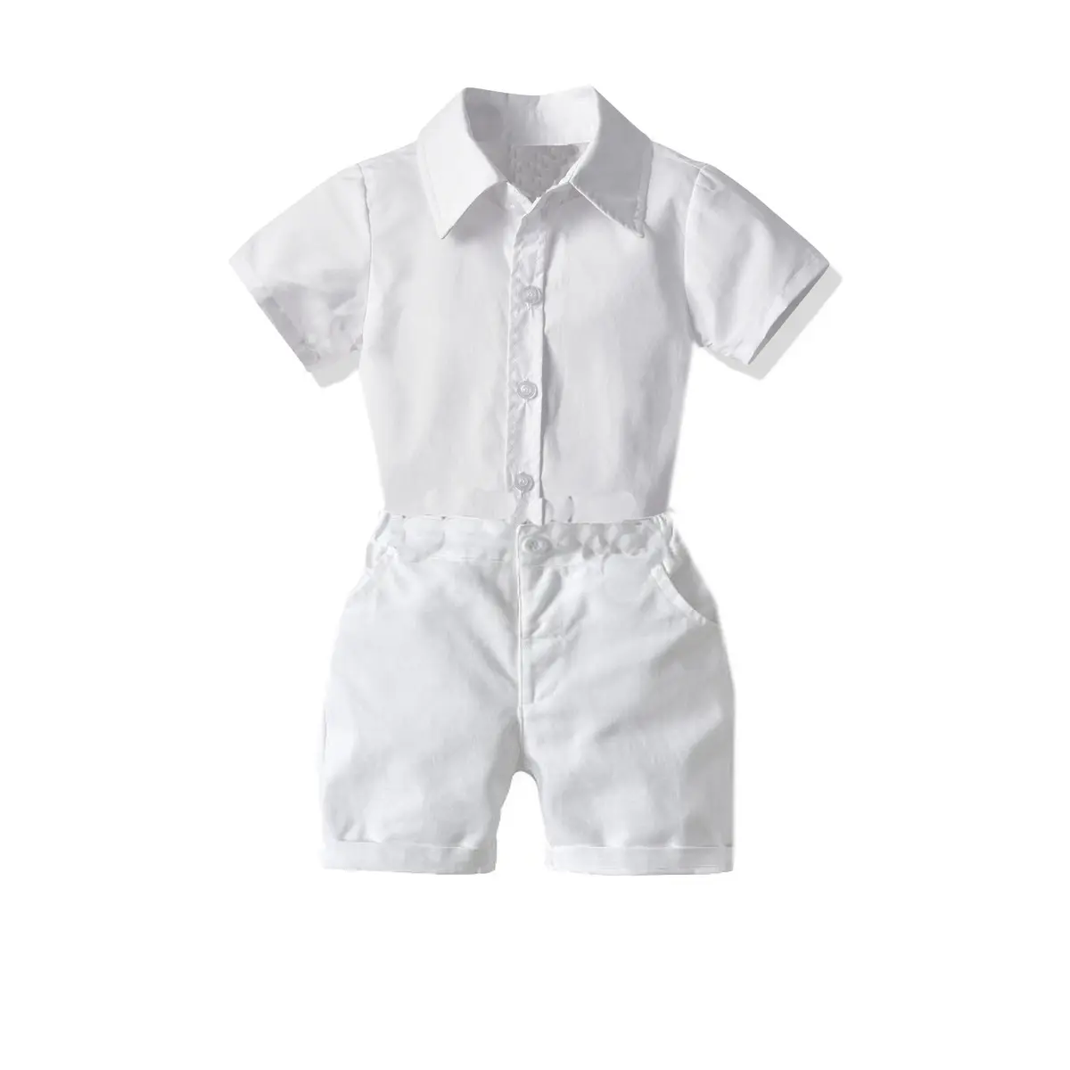 儿童跨境夏季新品童套装纯白色洗礼服欧美绅士礼服表演服一件代发