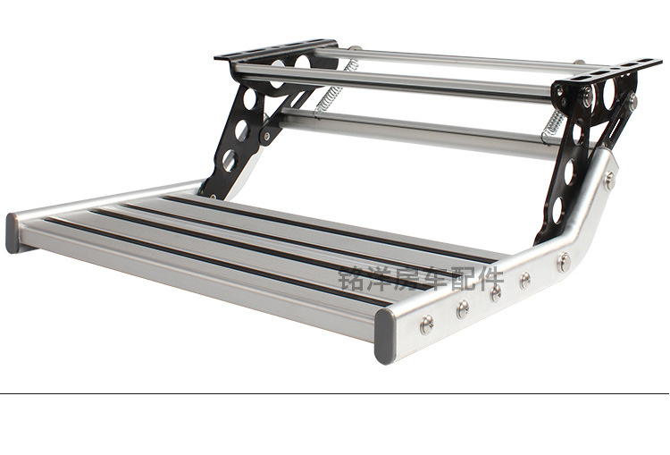 房车折叠踏步拖挂车单层迎宾踏板铝合金手动收缩脚踏双层电动踏步