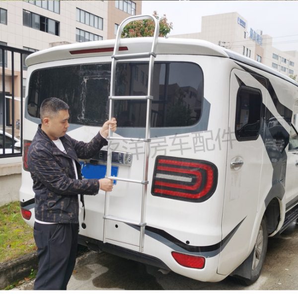房车后爬梯 旅居车拖挂车内外组合爬梯 大通V80全顺可折叠梯子