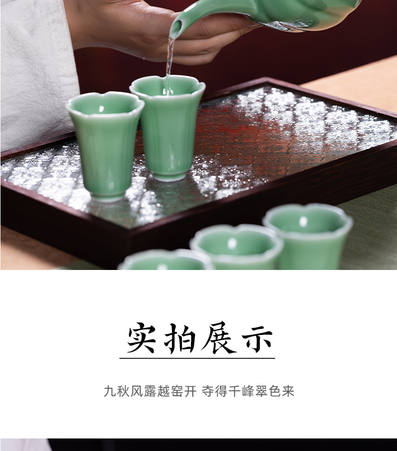 龙泉青瓷仿宋手执壶汤瓶点茶过滤酒壶宋代功夫茶具白酒分酒器套装