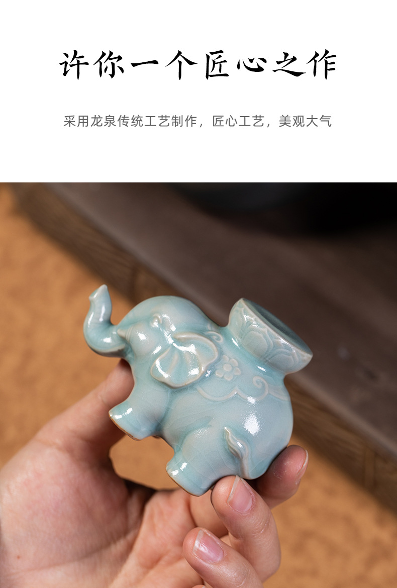 龙泉青瓷壶承盖置陶瓷茶器盖托创意功夫茶具茶道配件茶玩茶宠摆件