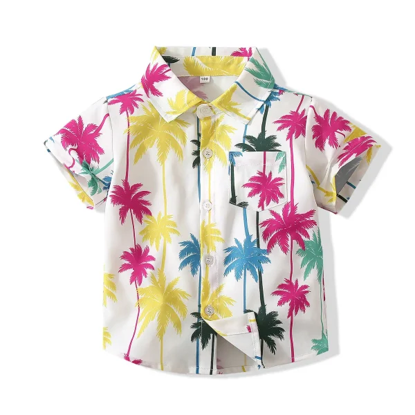 跨境 男童套装夏季新款沙滩服1.2.3.4岁休闲海边度假印花童装代发