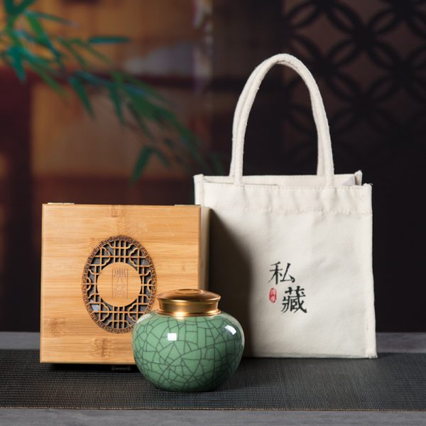 龙泉青瓷 厂家直销密封茶叶罐 陶瓷防潮收纳储存罐双罐礼盒装送礼