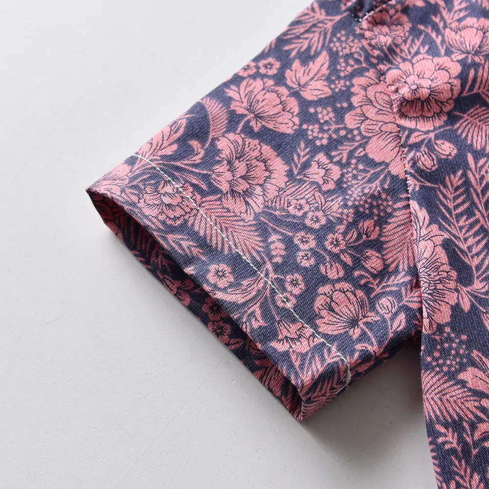 男童装夏季短袖花衬衫儿童套装白T恤短裤休闲三件套外贸沙滩风潮