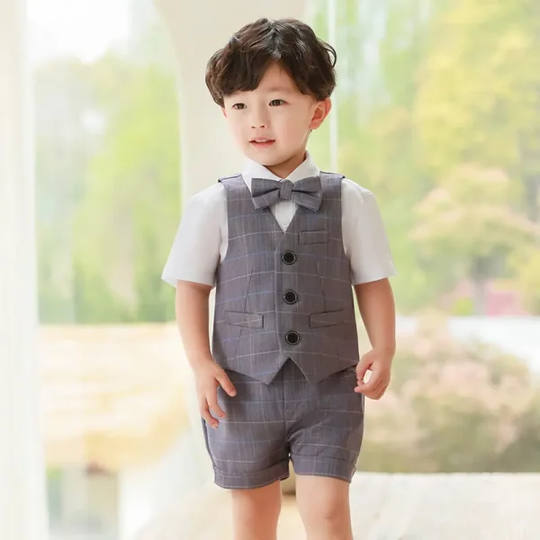 男童西装套装周岁礼服男孩夏季宝宝小西服生日儿童小西服婚礼花童