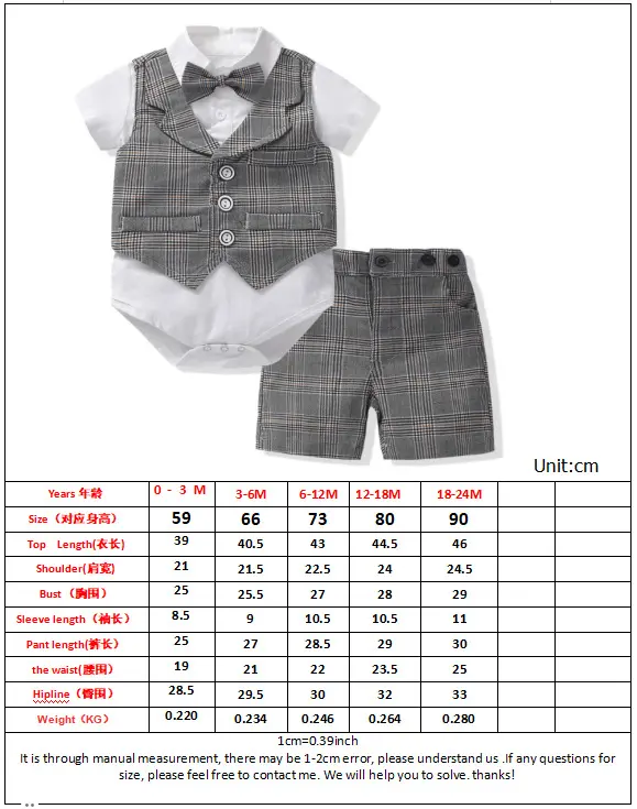 跨境夏季新款男宝宝绅士套装周岁礼服爬服马甲短裤领结多件套批发