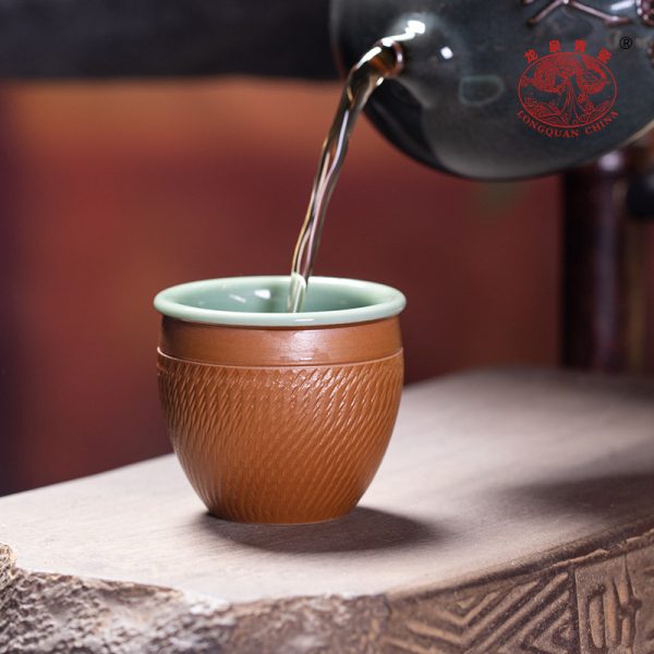 龙泉青瓷 创意手工跳刀主人杯单杯 陶瓷功夫茶杯小号闻香杯品茗杯