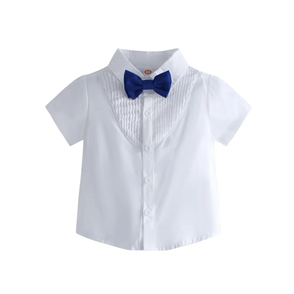 加工定制跨境欧美夏季新款纯色短袖短裤童装宝宝背带裤蝴蝶结套装