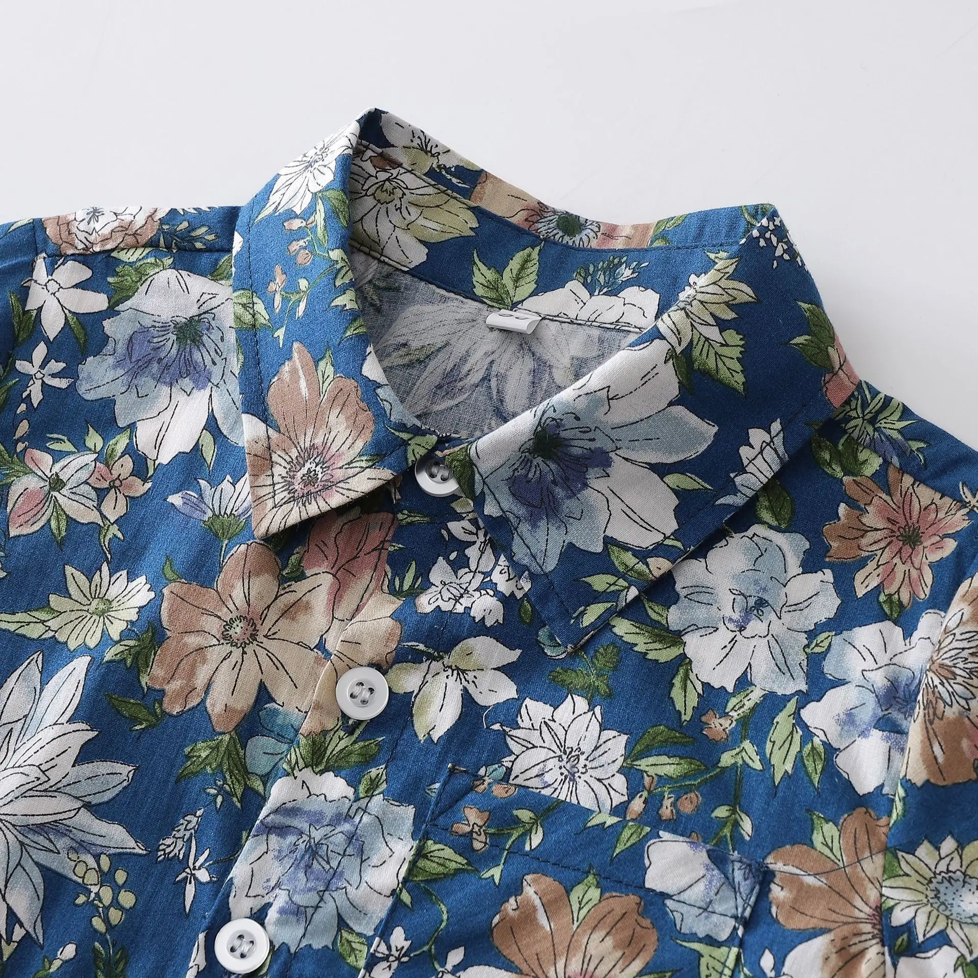 跨境男夏天衣服小童新款短袖印花衬衫两件套韩版儿童绅士礼服套装