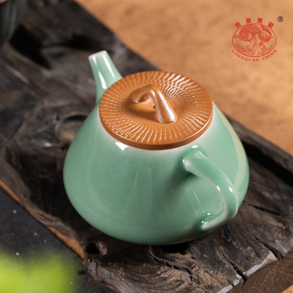 龙泉青瓷手工过滤泡茶壶陶瓷复古原矿小茶壶家用高档功夫茶具批发