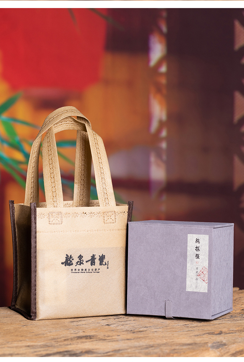 龙泉青瓷 传世哥窑手工主人杯单杯功夫茶杯 陶瓷压手茶碗品茗杯盏