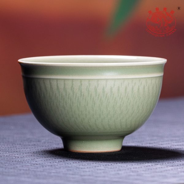 龙泉青瓷 创意秘色釉跳刀手工主人杯 陶瓷功夫茶具品茗杯茶碗茶盏