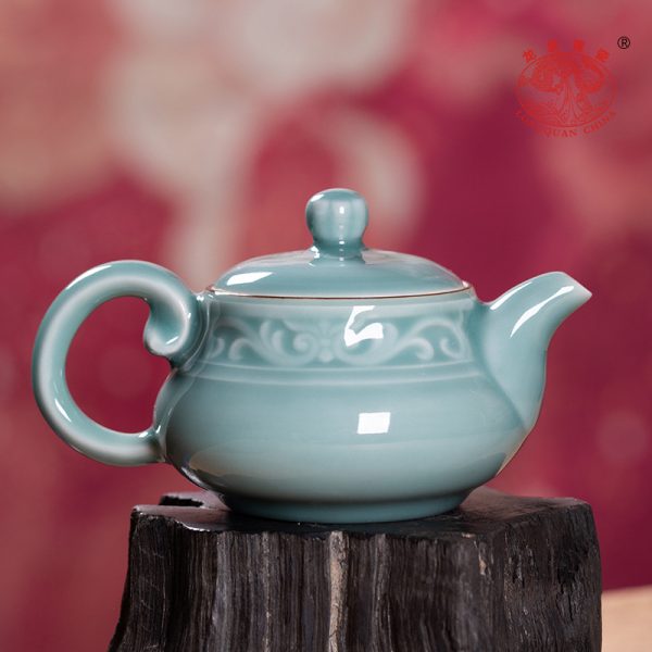 龙泉青瓷 创意手工壶功夫茶具泡茶壶单壶 陶瓷家用宋韵仿古过滤壶